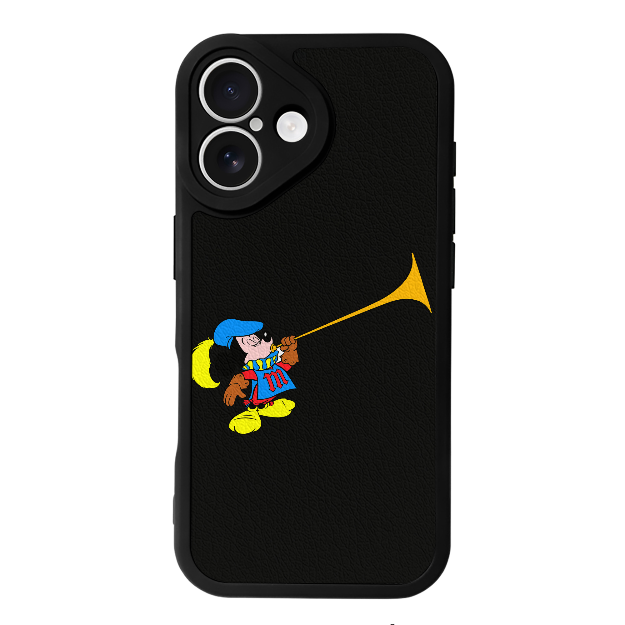 （画像用） ミッキーマウス Mickey Mouse 【iPhone 16シリーズ対応】シリコンスマホケース（レザー調） 材質：シリコン